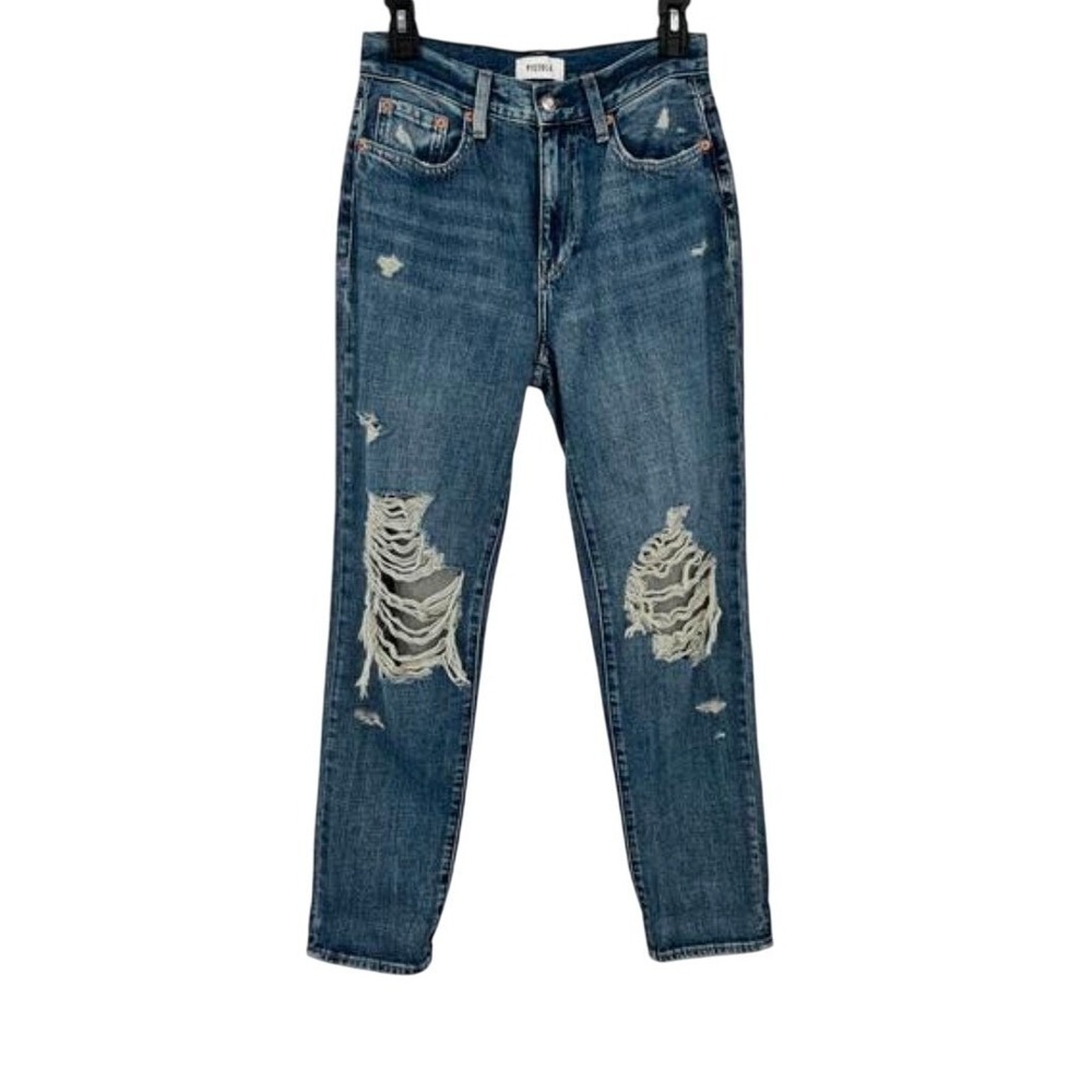 Pistola Presley Relaxed Roller Jeans Womens 24 Eternal Distressed Blue